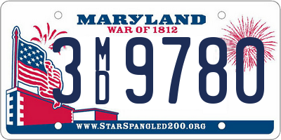 MD license plate 3MD9780