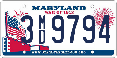MD license plate 3MD9794