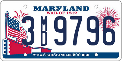 MD license plate 3MD9796