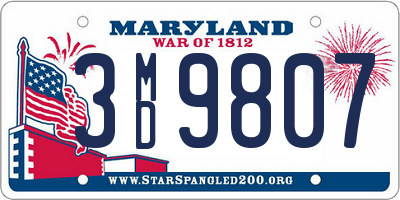 MD license plate 3MD9807