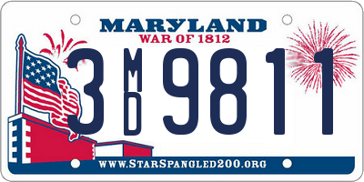 MD license plate 3MD9811