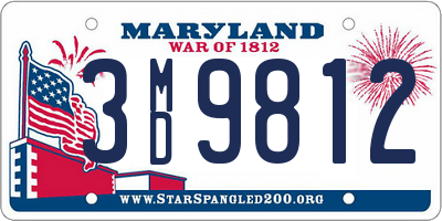 MD license plate 3MD9812