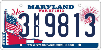 MD license plate 3MD9813