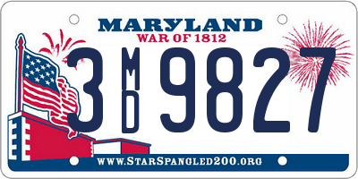 MD license plate 3MD9827