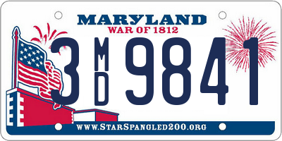 MD license plate 3MD9841