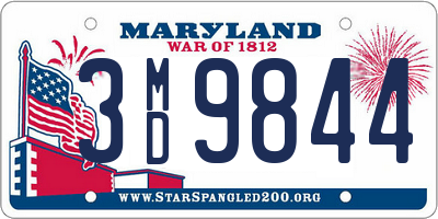 MD license plate 3MD9844
