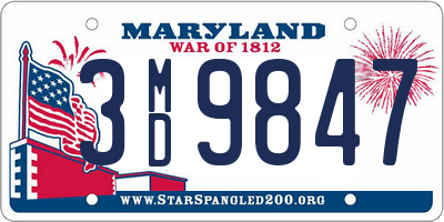 MD license plate 3MD9847