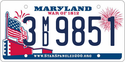 MD license plate 3MD9851