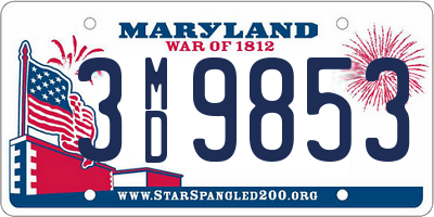 MD license plate 3MD9853