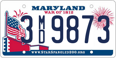 MD license plate 3MD9873