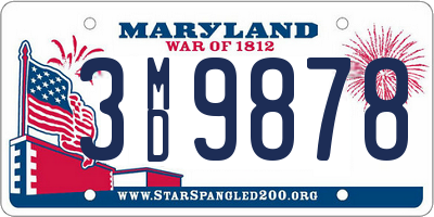 MD license plate 3MD9878