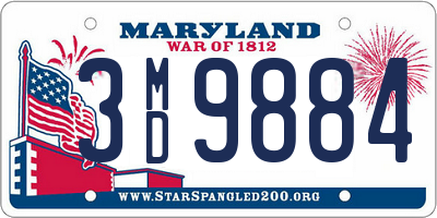 MD license plate 3MD9884