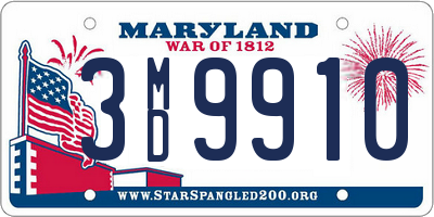 MD license plate 3MD9910