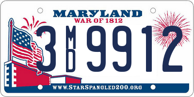 MD license plate 3MD9912