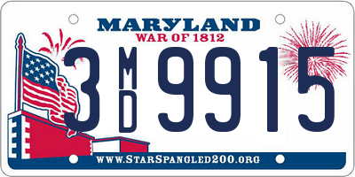 MD license plate 3MD9915