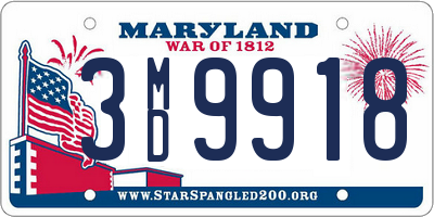 MD license plate 3MD9918
