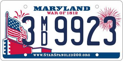 MD license plate 3MD9923