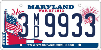 MD license plate 3MD9933