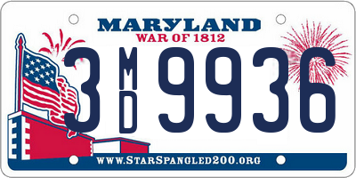 MD license plate 3MD9936