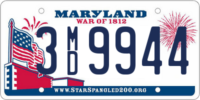 MD license plate 3MD9944