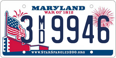 MD license plate 3MD9946