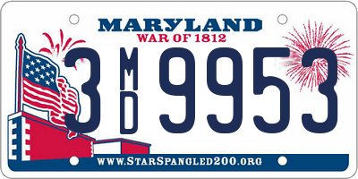 MD license plate 3MD9953