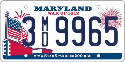 MD license plate 3MD9965