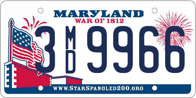 MD license plate 3MD9966