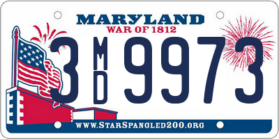MD license plate 3MD9973