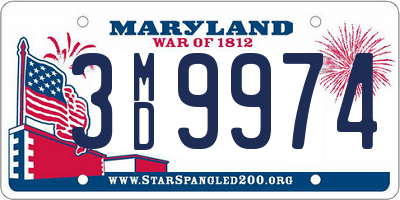 MD license plate 3MD9974