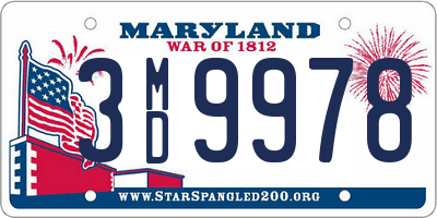 MD license plate 3MD9978