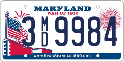 MD license plate 3MD9984