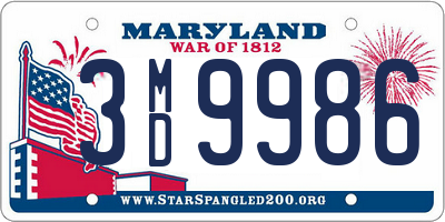 MD license plate 3MD9986