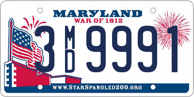 MD license plate 3MD9991