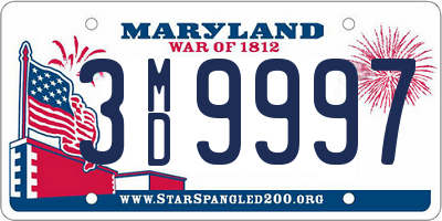 MD license plate 3MD9997