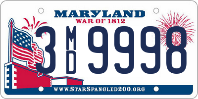 MD license plate 3MD9998