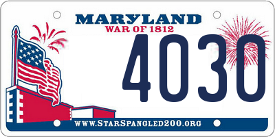 MD license plate 4030