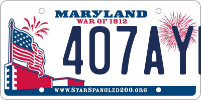 MD license plate 407AYB