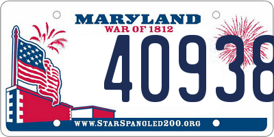 MD license plate 40938