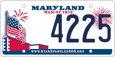 MD license plate 4225