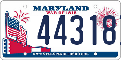 MD license plate 44318Z