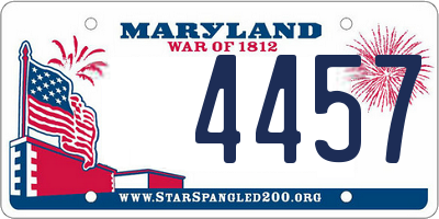 MD license plate 4457