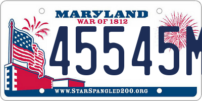 MD license plate 45545M3