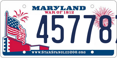 MD license plate 45778Z