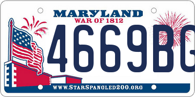 MD license plate 4669BGJ