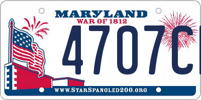 MD license plate 4707CK