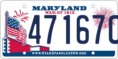 MD license plate 47167CG