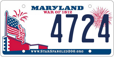 MD license plate 4724