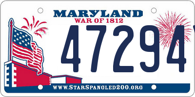 MD license plate 47294Y