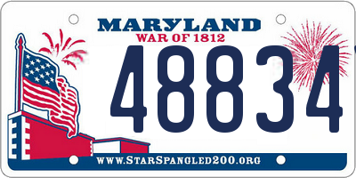 MD license plate 48834Y